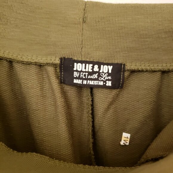 Jolie & Joy Olive Green Distressed Drawstring Waist Joggers Size 3X Jr Plus NWT - Picture 10 of 11